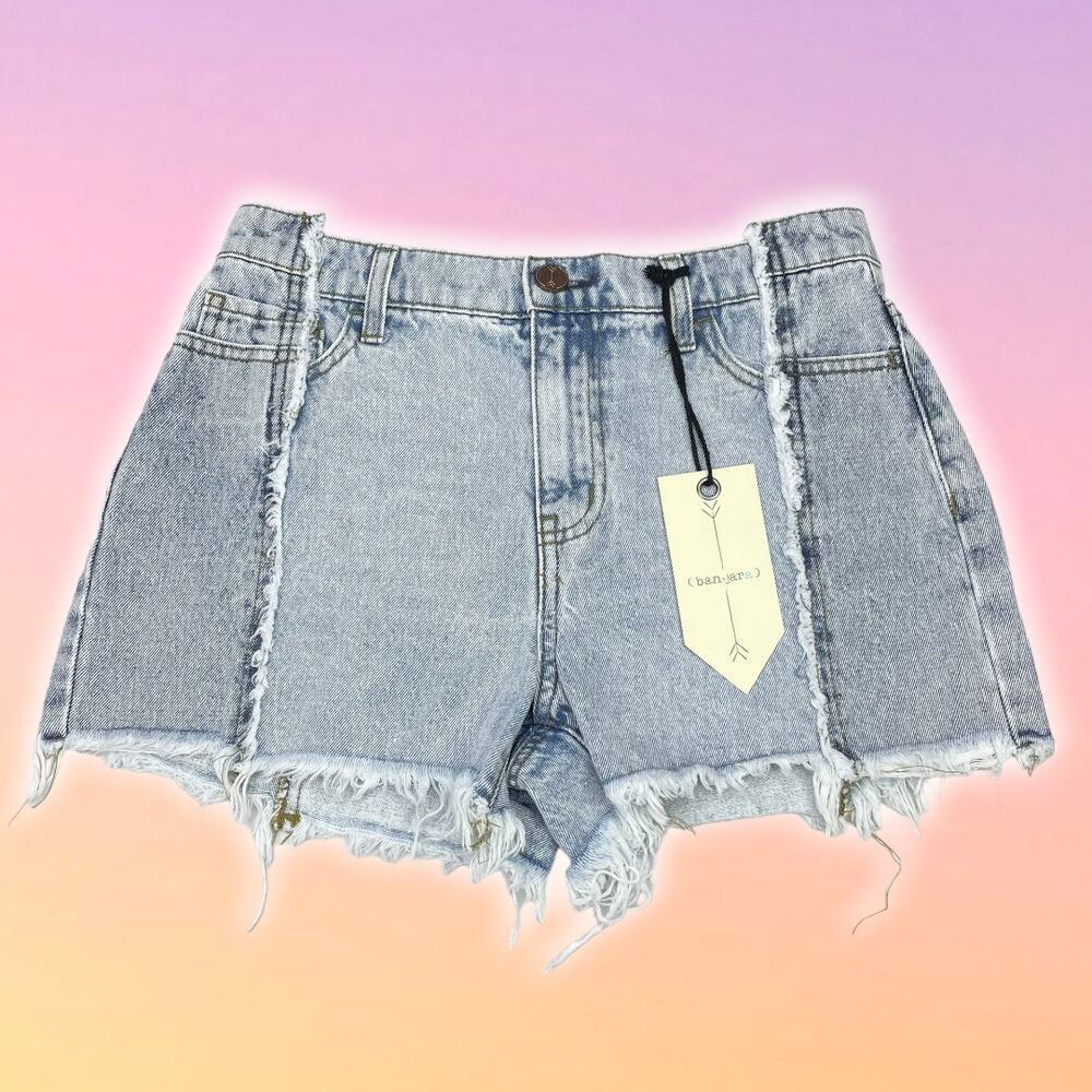 NWT BANJARA High Rise Denim Shorts Sz 3 / 25 Frayed Hem